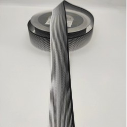 Siyah Beyaz Çizgili Tafta Kurdele-TAF-1015