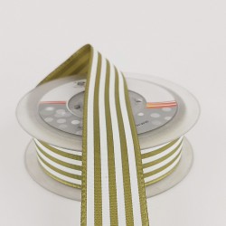 Zeytin Yeşili Çizgili Tafta Kurdele-TAF-1025