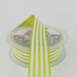 Yağ Yeşili Çizgili Tafta Kurdele-TAF-1029