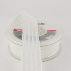 Krem Çizgili Tafta Kurdele-TAF-1039 Krem Çizgili Tafta Kurdele-TAF-1039