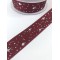 Bordo Yıldız Desenli Tafta Kurdele-TAF-1051