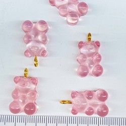Jelibon Ayıcık Plastik Kolye Ve Küpe Ucu Pembe 1 Adet-TAP-1218 Jelibon Ayıcık Plastik Kolye Ve Küpe Ucu Pembe 1 Adet-TAP-1218