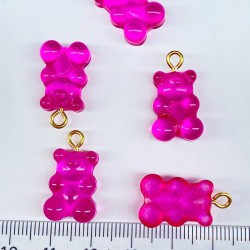 Jelibon Ayıcık Plastik Kolye Ve Küpe Ucu Fuşya 1 Adet-TAP-1219 Jelibon Ayıcık Plastik Kolye Ve Küpe Ucu Fuşya 1 Adet-TAP-1219