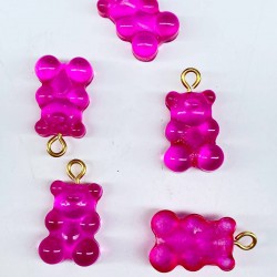 Jelibon Ayıcık Plastik Kolye Ve Küpe Ucu Fuşya 1 Adet-TAP-1219 Jelibon Ayıcık Plastik Kolye Ve Küpe Ucu Fuşya 1 Adet-TAP-1219