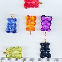 Jelibon Ayıcık Plastik Kolye Ve Küpe Ucu Rengarenk 6 Adet-TAP-1229 Jelibon Ayıcık Plastik Kolye Ve Küpe Ucu Rengarenk 6 Adet-TAP-1229