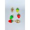 Çilek Motifli Metal Kolye Ucu Renkli 1 Adet-TAP-1242