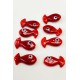 Cam Boncuk Balık Desenli Bileklik Ucu Kırmızı 1 Adet-TAP-1263