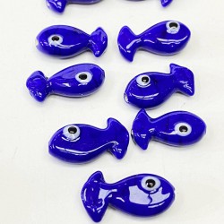 Cam Boncuk Balık Desenli Bileklik Ucu Koyu Mavi 1 Adet-TAP-1264 Cam Boncuk Balık Desenli Bileklik Ucu Koyu Mavi 1 Adet-TAP-1264
