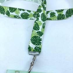 Yeşil Yaprak Desenli Boyun Askı İpi Yaka Kartlığı-TAP-1282