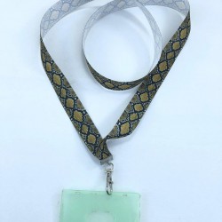 Koyu Yeşil Çapraz Desenli Boyun Askı İpi Yaka Kartlığı-TAP-1283