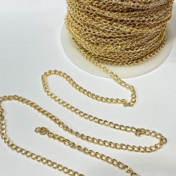 Gold Rengi Yassı Metal Kolye Zinciri-TAP-1359