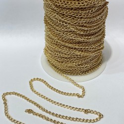 Gold Rengi Yassı Metal Kolye Zinciri-TAP-1359