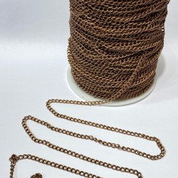 Kahverengi Yassı Metal Kolye Zinciri-TAP-1360