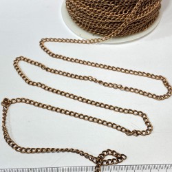 Kahverengi Yassı Metal Kolye Zinciri-TAP-1360