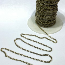 Antik Yeşil Yassı Metal Kolye Zinciri-TAP-1361