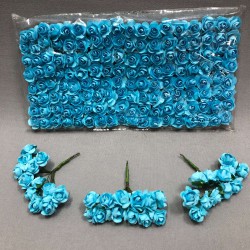 Turkuaz Kağıt Gül Çiçek 1 paket 144 lü-TC-1012