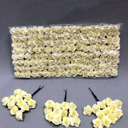 Krem Kağıt Gül Çiçek 1 paket 144 lü-TC-1013