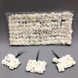 Beyaz Kağıt Gül Çiçek 1 paket 144 lü-TC-1017