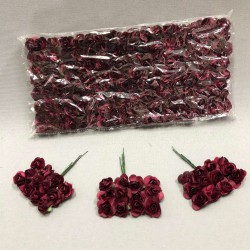 Bordo Kağıt Gül Çiçek 1 paket 144 lü-TC-1018