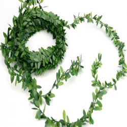 Yapay Sarmaşık Tel Yaprak Şerit Yapay Taç Sarmaşık Ev Balkon Dekorasyon Sarmaşık 7 Metre-TC-1071