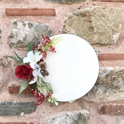 Kırmızı Güllü Gelin Tefi-TEF-1000