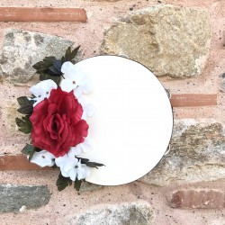 Beyaz Kırmızı Güllü Gelin Tefi-TEF-1001