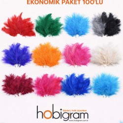 Premium Yapay Kuş T&uuml;y&uuml; 100 Adet Beyaz Ekonomik Paket Nikah D&uuml;ğ&uuml;n Parti S&uuml;sleme-TEKTUY-1000