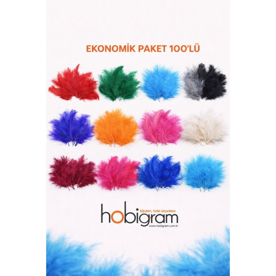 Premium Yapay Kuş T&uuml;y&uuml; 100 Adet Beyaz Ekonomik Paket Nikah D&uuml;ğ&uuml;n Parti S&uuml;sleme-TEKTUY-1000