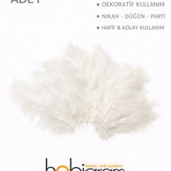 Premium Yapay Kuş T&uuml;y&uuml; 100 Adet Beyaz Ekonomik Paket Nikah D&uuml;ğ&uuml;n Parti S&uuml;sleme-TEKTUY-1000