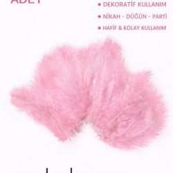 Premium Yapay Kuş T&uuml;y&uuml; 100 Adet Pembe Ekonomik Paket Nikah D&uuml;ğ&uuml;n Parti S&uuml;sleme-TEKTUY-1004