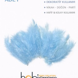 Premium Yapay Kuş T&uuml;y&uuml; 100 Adet Bebe Mavi Ekonomik Paket Nikah D&uuml;ğ&uuml;n Parti-TEKTUY-1005