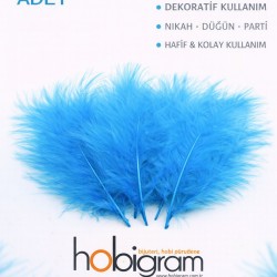 Premium Yapay Kuş T&uuml;y&uuml; 100 Adet Turkuaz Ekonomik Paket Nikah D&uuml;ğ&uuml;n Parti-TEKTUY-1006