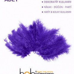 Premium Yapay Kuş T&uuml;y&uuml; 100 Adet Mor Ekonomik Paket Nikah D&uuml;ğ&uuml;n Parti S&uuml;sleme-TEKTUY-1008