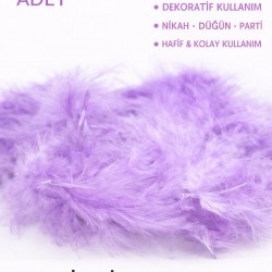 Premium Yapay Kuş T&uuml;y&uuml; 100 Adet Lila Ekonomik Paket Nikah D&uuml;ğ&uuml;n Parti S&uuml;sleme-TEKTUY-1010