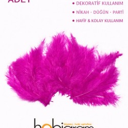 Premium Yapay Kuş T&uuml;y&uuml; 100 Adet Fuşya Ekonomik Paket Nikah D&uuml;ğ&uuml;n Parti S&uuml;sleme-TEKTUY-1011