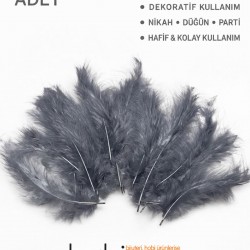 Premium Yapay Kuş T&uuml;y&uuml; 100 Adet G&uuml;m&uuml;ş Ekonomik Paket Nikah D&uuml;ğ&uuml;n Parti S&uuml;sleme-TEKTUY-1013