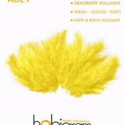 Premium Yapay Kuş T&uuml;y&uuml; 100 Adet Sarı Ekonomik Paket Nikah D&uuml;ğ&uuml;n Parti S&uuml;sleme-TEKTUY-1014