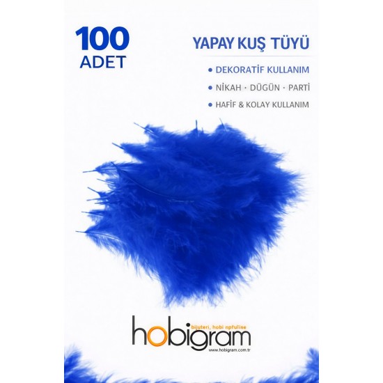 Premium Yapay Kuş T&uuml;y&uuml; 100 Adet Lacivert Ekonomik Paket Nikah D&uuml;ğ&uuml;n Parti-TEKTUY-1016