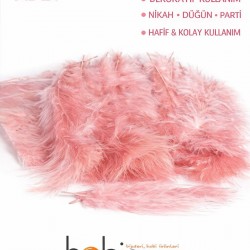 Premium Yapay Kuş T&uuml;y&uuml; 100 Adet Pudra Ekonomik Paket Nikah D&uuml;ğ&uuml;n Parti S&uuml;sleme-TEKTUY-1018