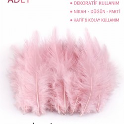 Premium Yapay Kuş T&uuml;y&uuml; 100 Adet Somon Ekonomik Paket Nikah D&uuml;ğ&uuml;n Parti S&uuml;sleme-TEKTUY-1019