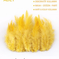 Premium Yapay Kuş T&uuml;y&uuml; 100 Adet Hardal Ekonomik Paket Nikah D&uuml;ğ&uuml;n Parti S&uuml;sleme-TEKTUY-1020