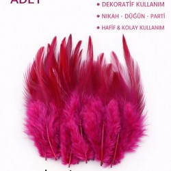 Premium Yapay Kuş T&uuml;y&uuml; 100 Adet Koyu Fuşya Ekonomik Paket Nikah D&uuml;ğ&uuml;n Parti-TEKTUY-1021