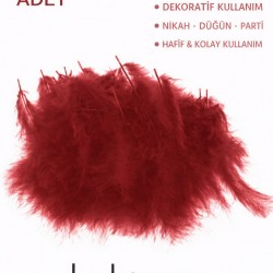 Premium Yapay Kuş T&uuml;y&uuml; 100 Adet Bordo Ekonomik Paket Nikah D&uuml;ğ&uuml;n Parti S&uuml;sleme-TEKTUY-1023