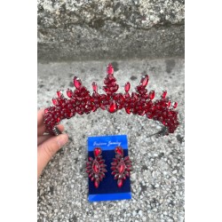 Thalia Ta&ccedil; İnce Mekik K&uuml;pe Seti Bordo &ndash; Gelin Kına D&uuml;ğ&uuml;n İ&ccedil;in Taşlı Işıltılı Abiye Aksesuar-THALIA-13