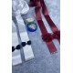 Bordo Beyaz Gelin Damat Takı Merasimi Papyonlu Güllü Takı Kemeri Ve İğne Seti-TKUR-1005