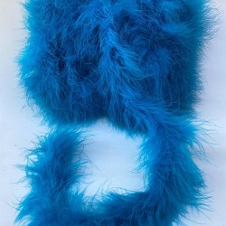 Kedi Kuyruğu,Tilki Tüyü Turkuaz Rengi Otriş Tüy Çeşitleri 1 Metre-TLT-1035