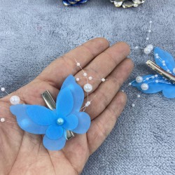 Turkuaz Kelebek Toka Organizasyon Kız Toka Saç Aksesuarı Çocuk Toka-TOKA-1050 Turkuaz Kelebek Toka Organizasyon Kız Toka Saç Aksesuarı Çocuk Toka-TOKA-1050