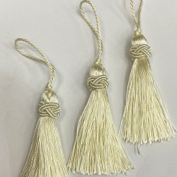 Krem Topuzlu Püskül 1 Adet Boy 7 Cm-TOPTP-11