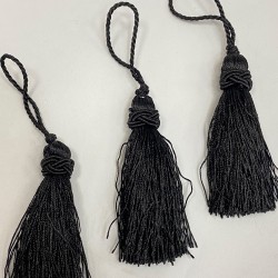 Siyah Topuzlu Püskül 1 Adet Boy 7 Cm-TOPTP-12