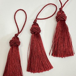 Bordo Topuzlu Püskül 1 Adet Boy 7 Cm-TOPTP-17